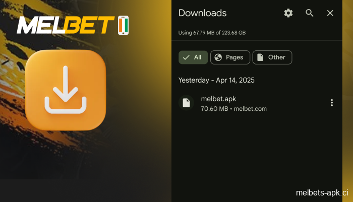 Attendez que le fichier APK de Melbet soit téléchargé, étape 3