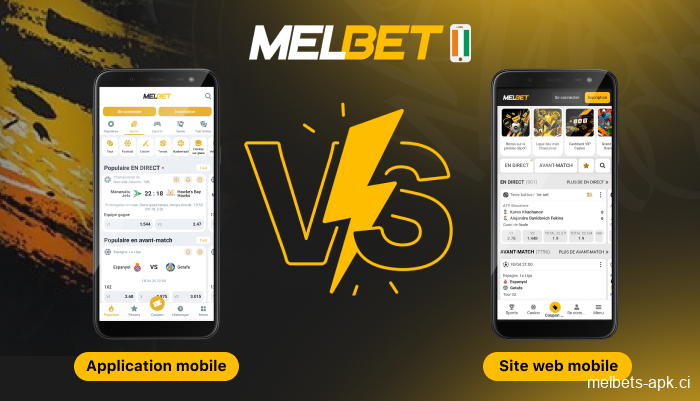 Comparaison entre site mobile et application
