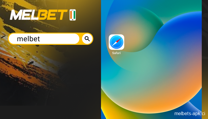 Allez sur le site officiel de Melbet en utilisant votre iPhone ou iPad étape 1
