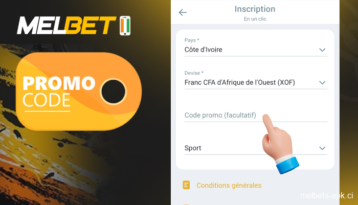 Entrer le code promo, étape 3