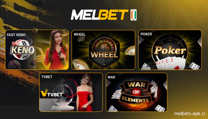 Jeux télévisés interactifs dans l’app Melbet