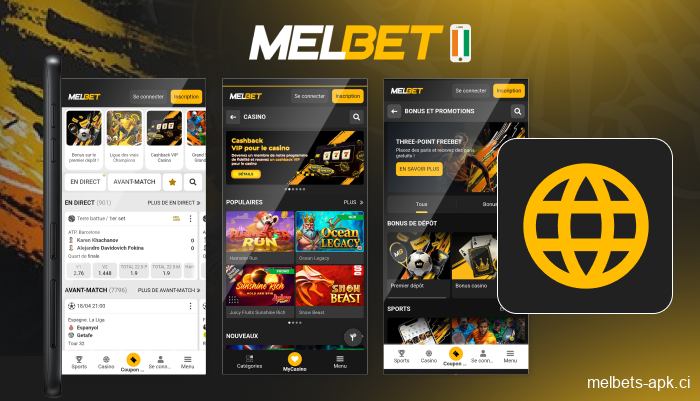 Version mobile du site Melbet