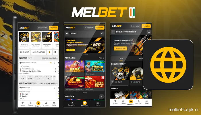 Version mobile du site Melbet