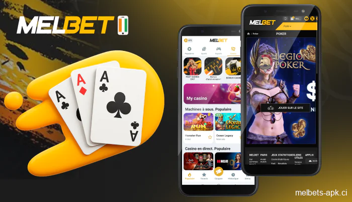 Jeux de poker variés dans l’app Melbet