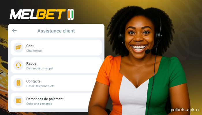 Support client dans l’app Melbet